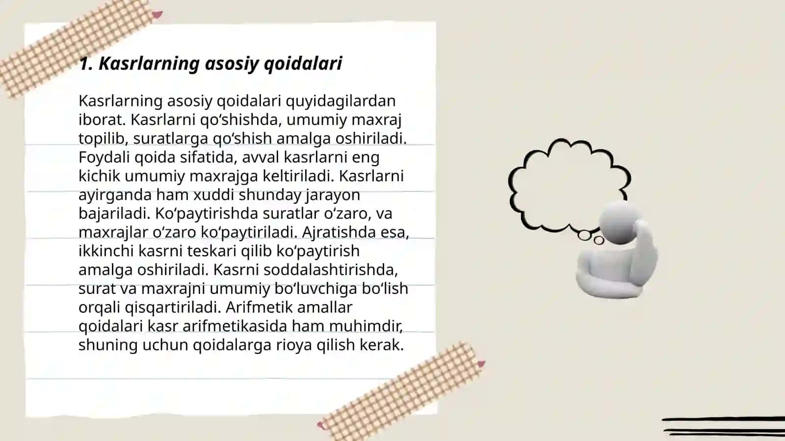 Algebraik kasrlarni ko'paytirish va bo'lish 3