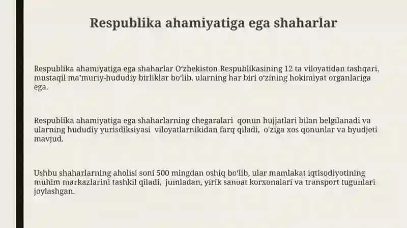 O'zbekiston Respublikasi ma'muriy va hududiy tuzilishi 3