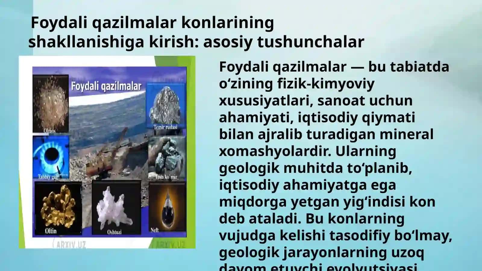 Foydali qazilmalar konlarining genetik tavsifi 3
