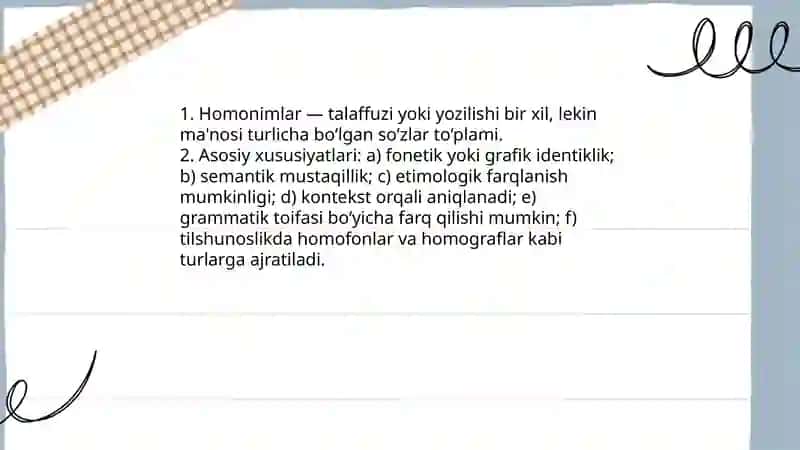 Homonyms and their classification 3