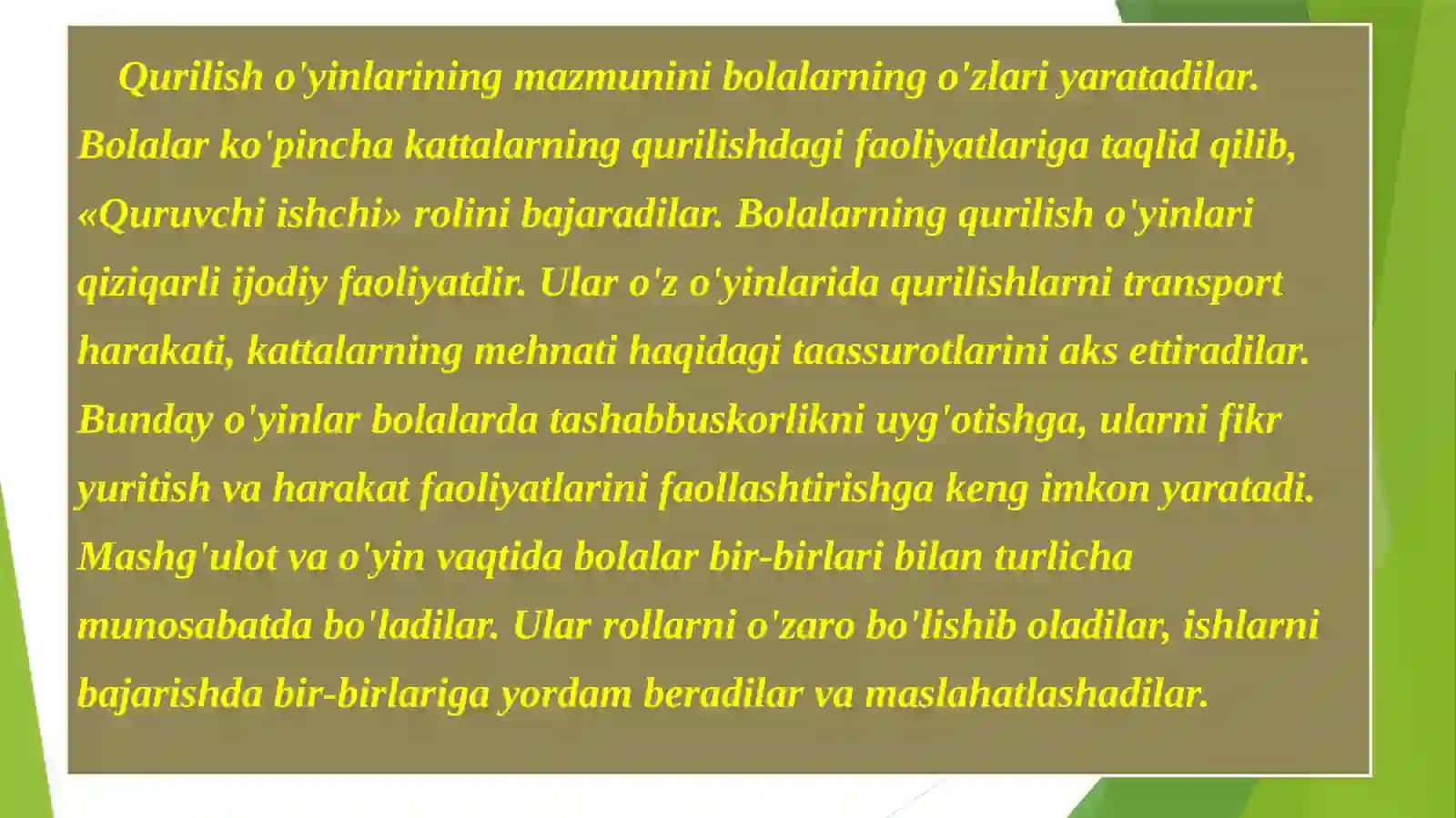 Qurish, konstruksiyalash va matematika markazida faoliyatlar 3