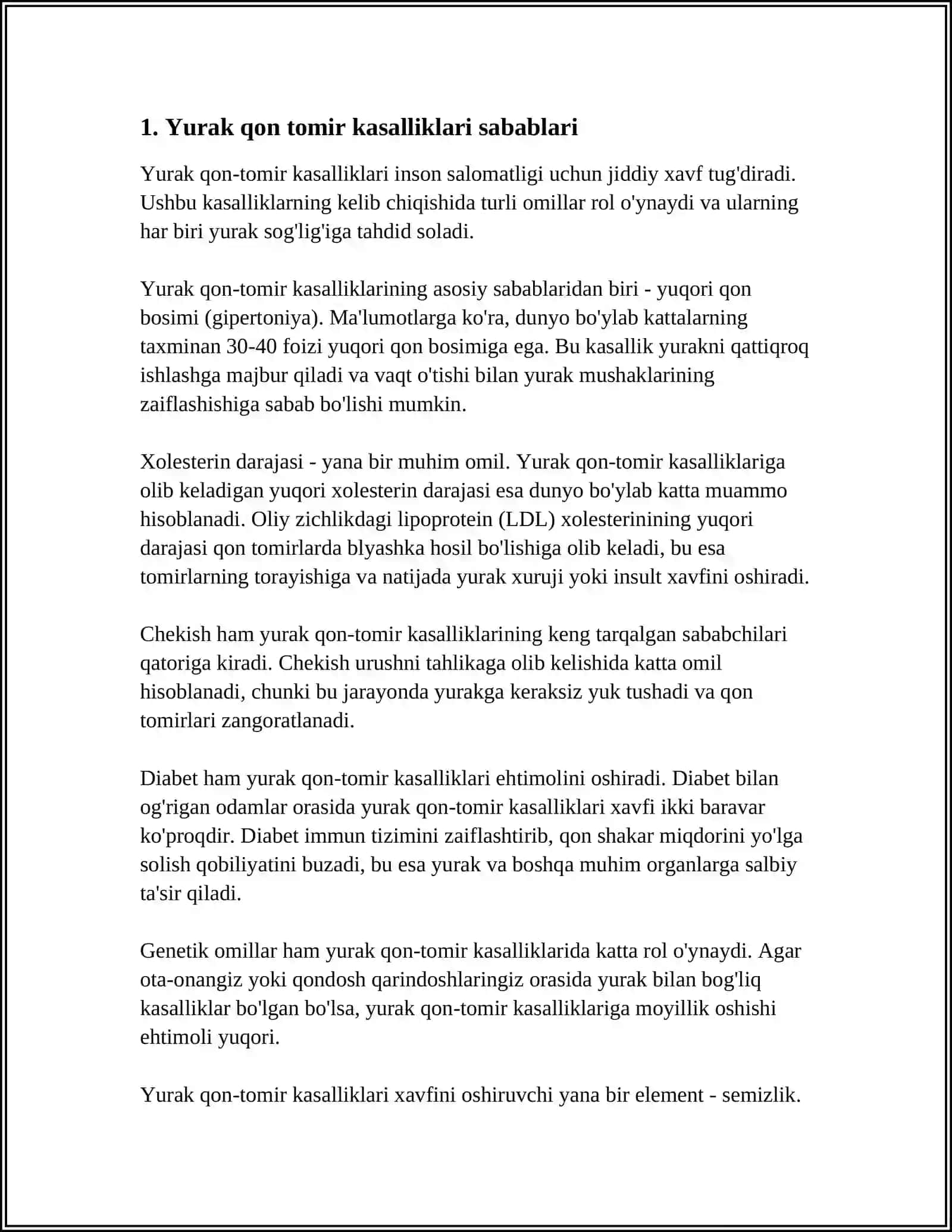 Yurak Qon Tomir Kasalliklari Haqida Umumiy Maʼlumot 3