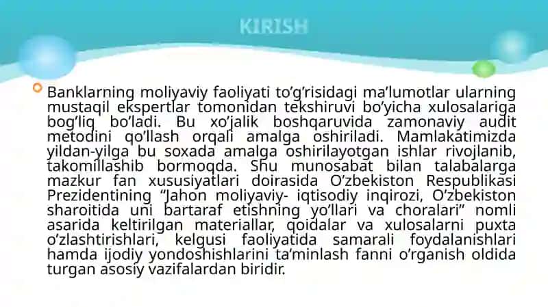 Bankauditining o'tkazish tartiblari 3