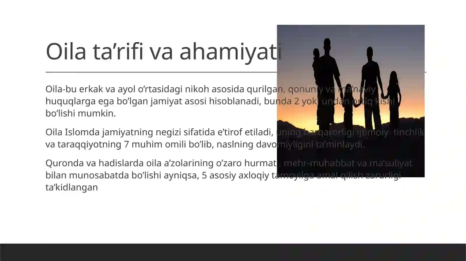 Islom dinshunosligida oila ,nikoh, taloq, idda, zihor, tushunchalari 3