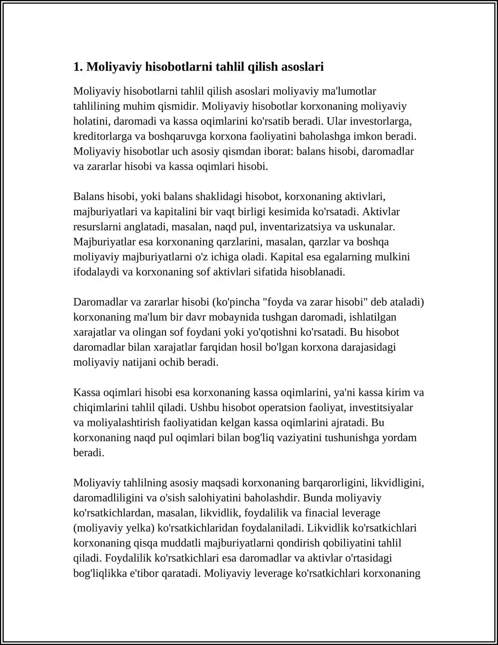 Moliyaviy malumotlar tahlili 3