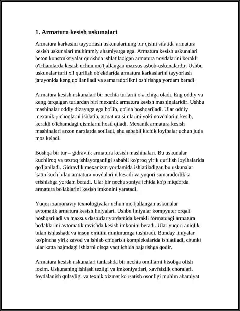 Armatura Karkasini Tayyorlash Uskunasi 3