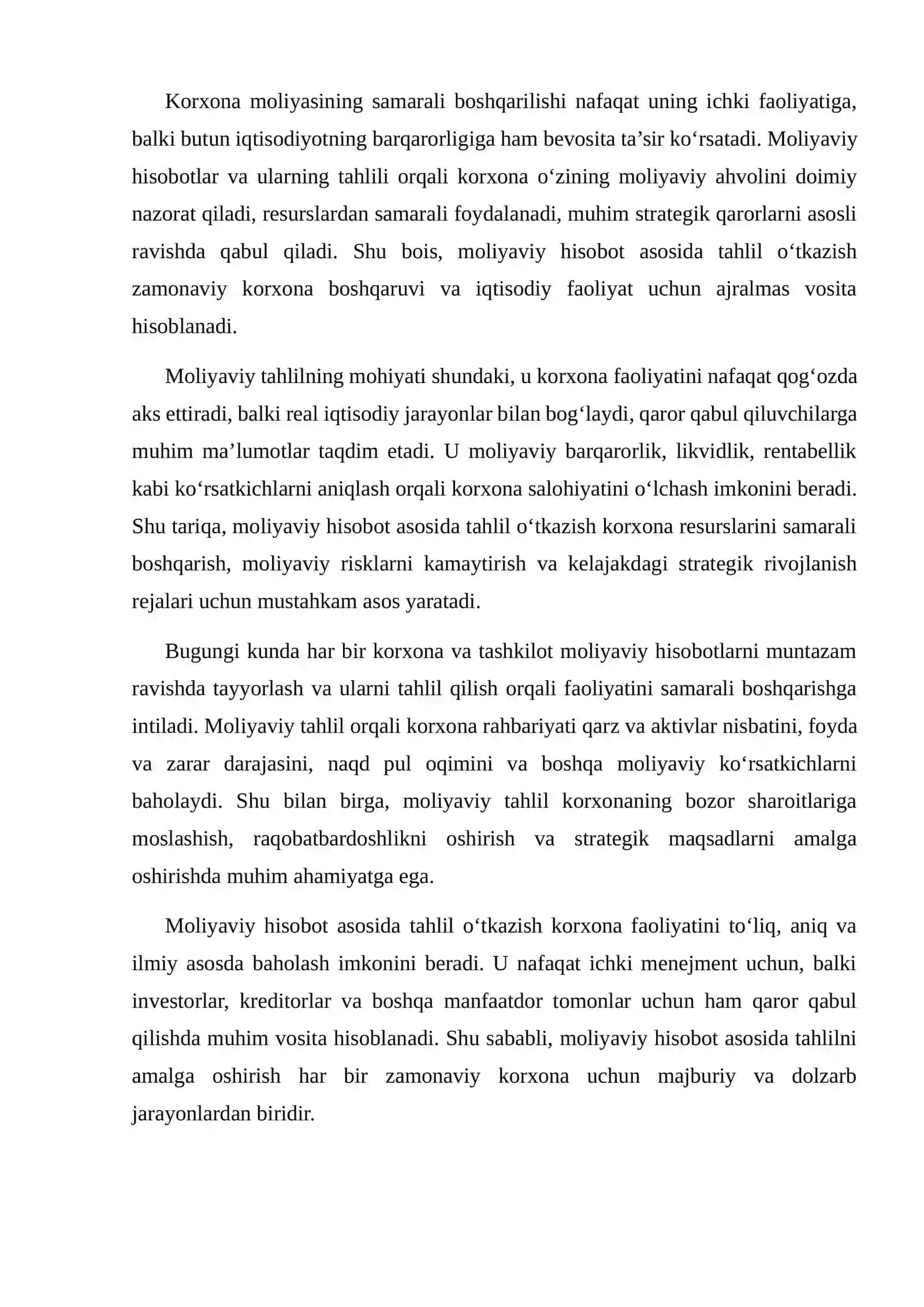 MOLIYAVIY HISOBOT ASOSIDA TAHLIL O'TKAZISHNING AHAMIYATI 3