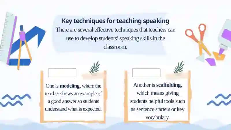 Techniques for speaking instruction. Combining details to give complex answers. 3