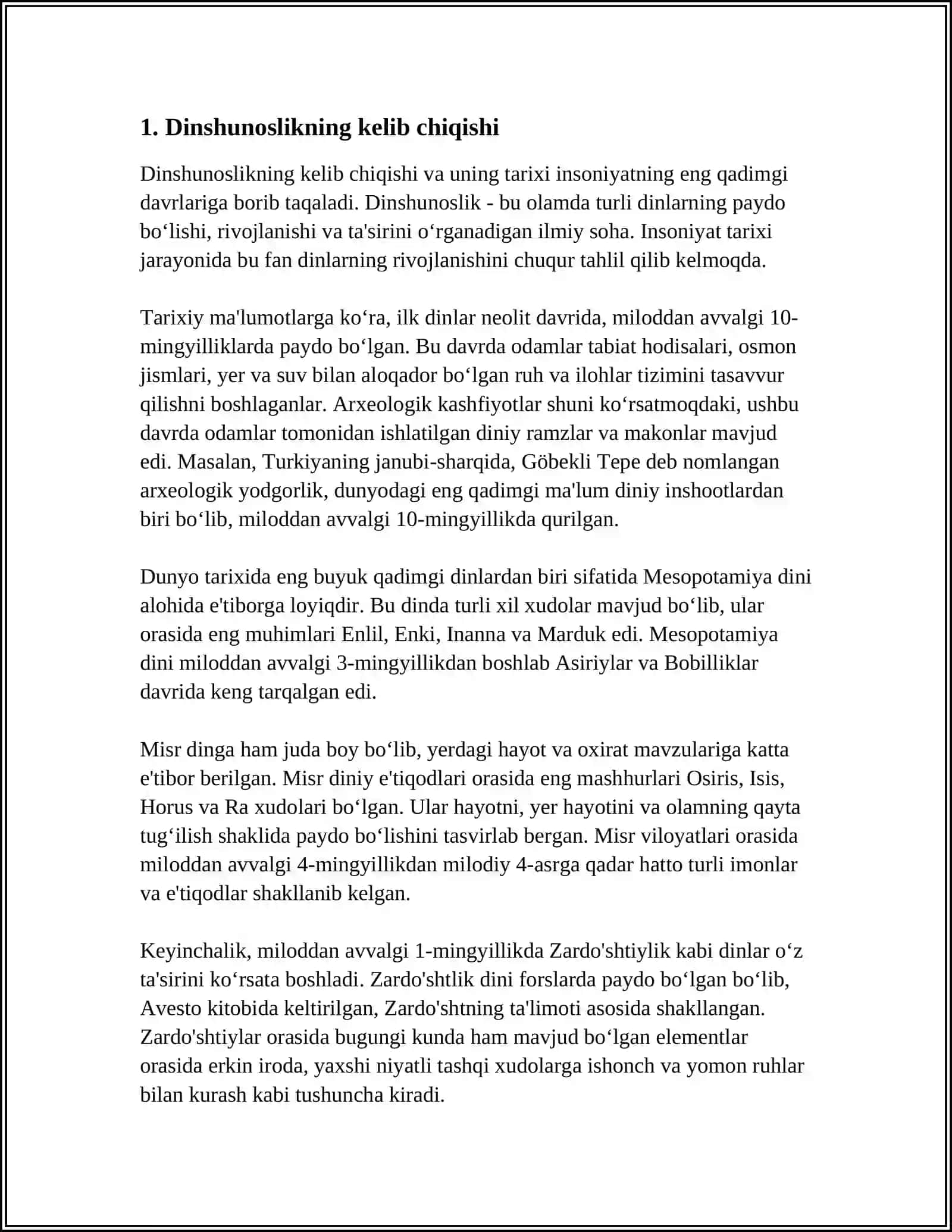 DINSHUNOSLIKNING FAN SIFATIDA SHAKLLANISHI, PREDMETI,FUNKSIYALARI,KATEGORIYASI 3