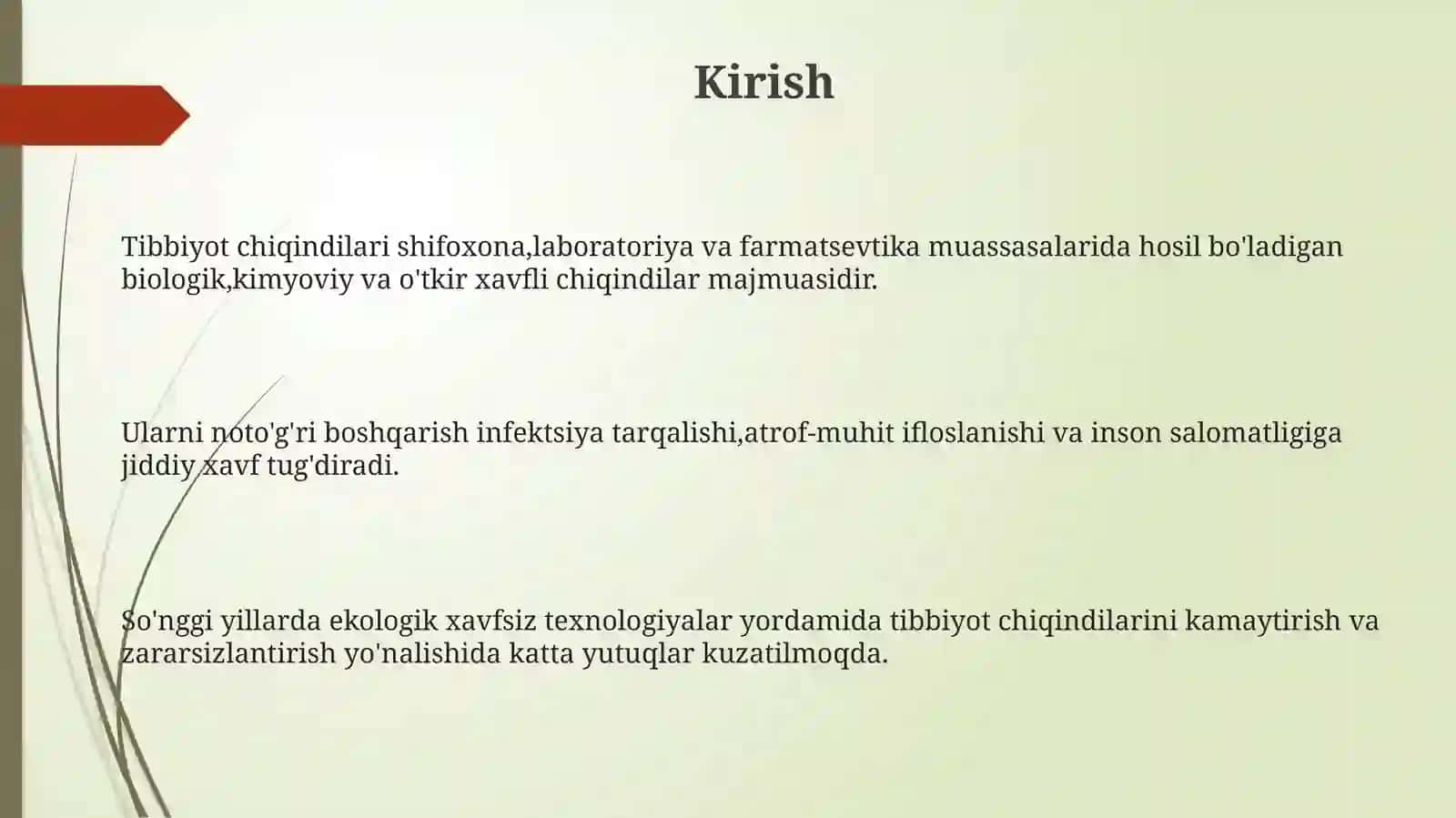 Tibbiyot chiqindilari boshqarish 3