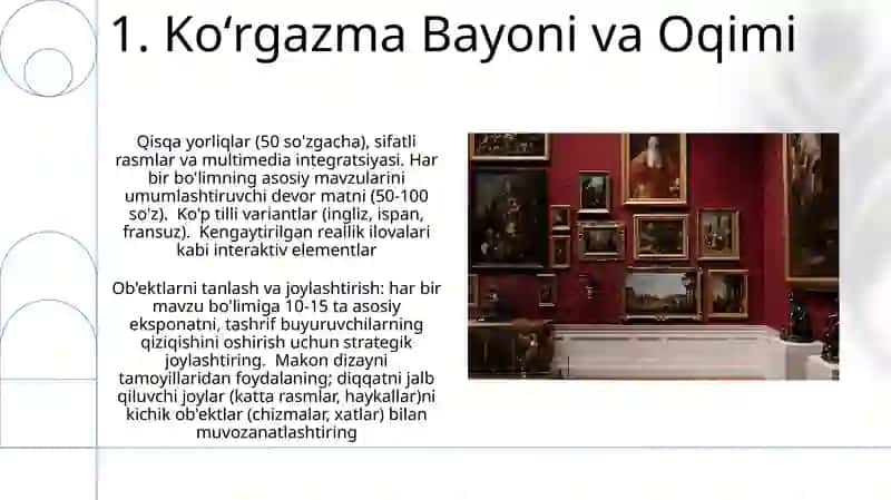 Muzey ko’rgazmasini tashkil qilish 3