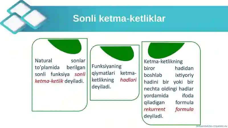 Sonli ketma-ketliklar 3