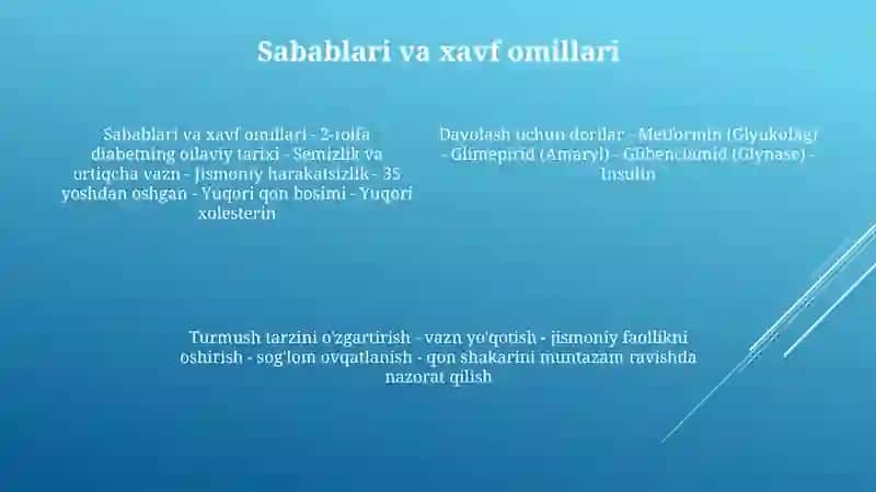 Qandsiz Diabetni Davolashda Ishlatiladigan Dori Vositalari 3