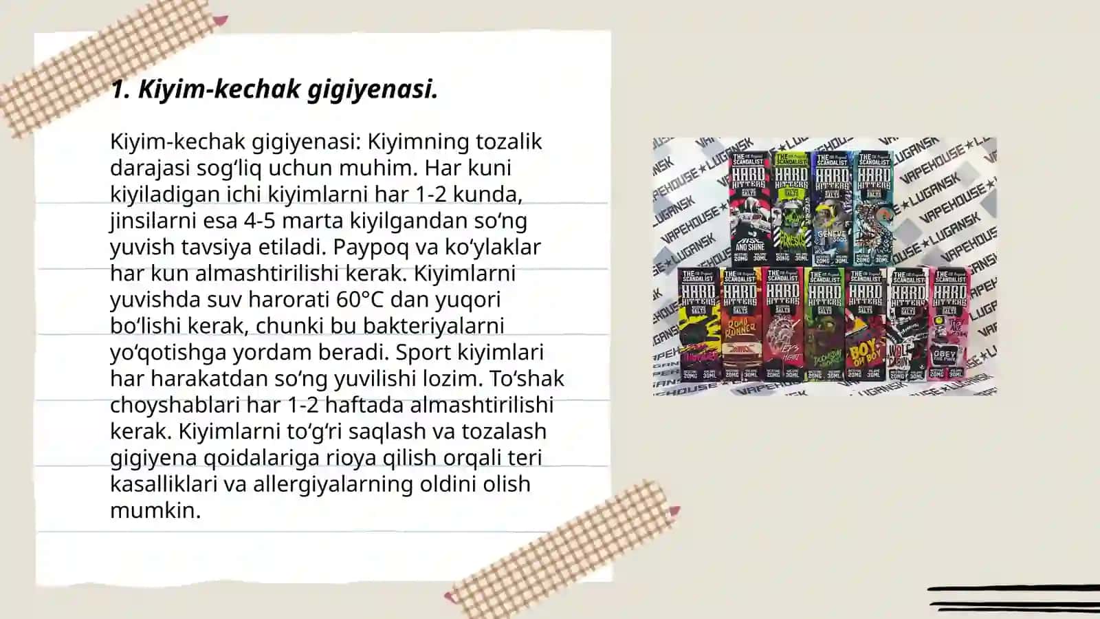 Kiyim boshlar va oyoq kiyimlar gigiyenasi 3