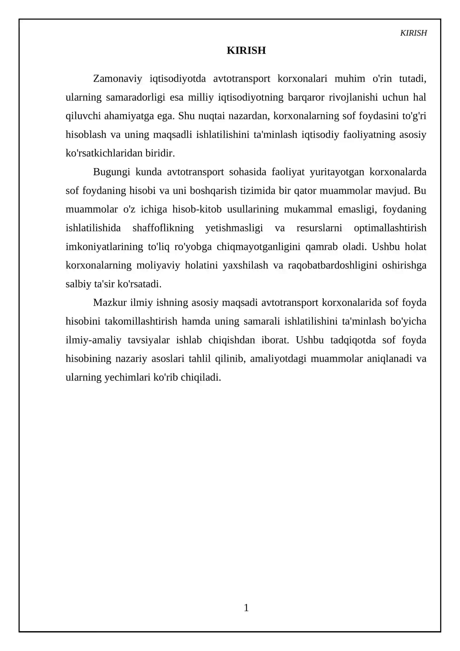 Avtotransport korxonalarida sof foyda va uning ishlatilishi hisobi 3