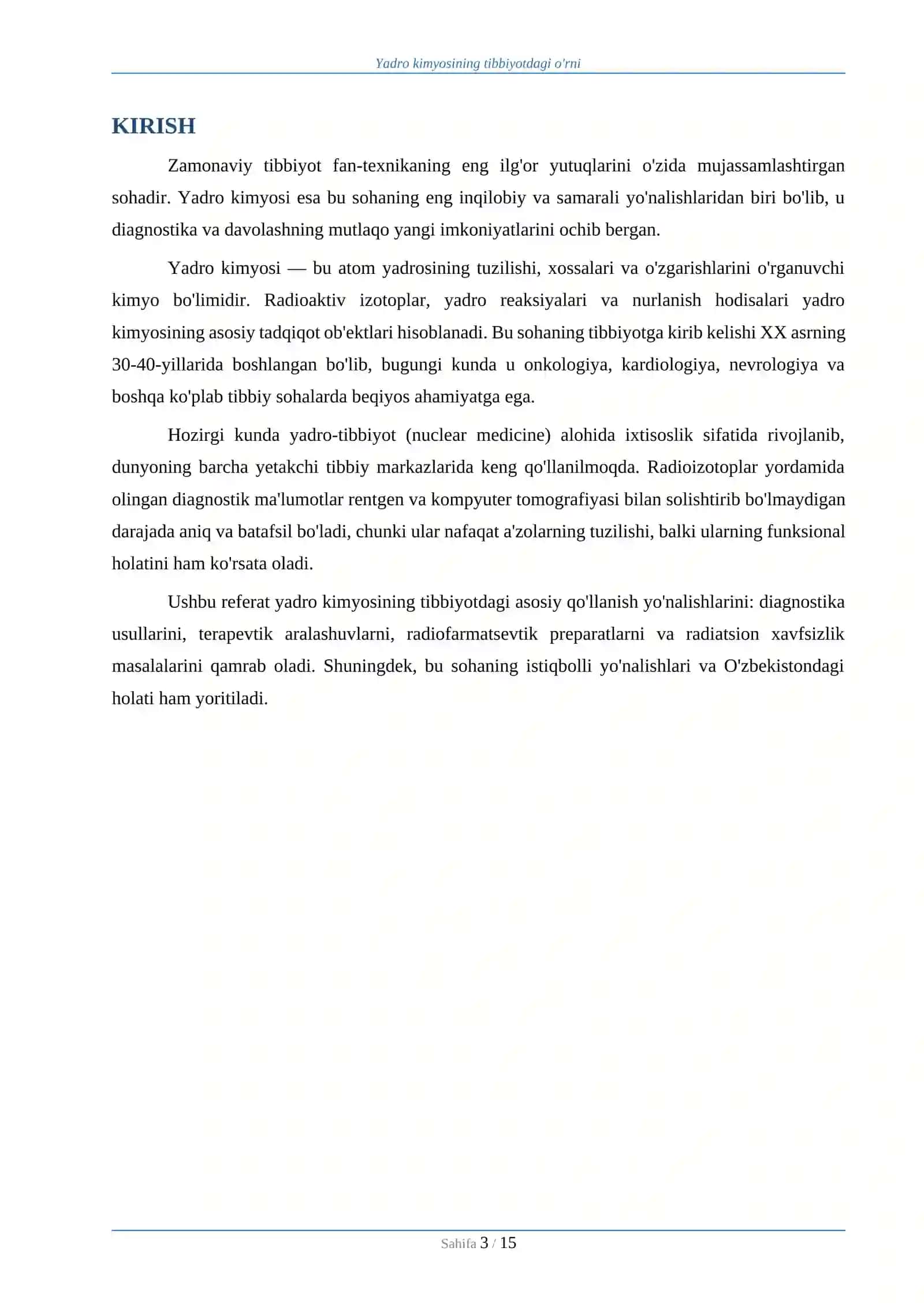 YADRO KIMYOSINING TIBBIYOTDAGI O'RNI 3