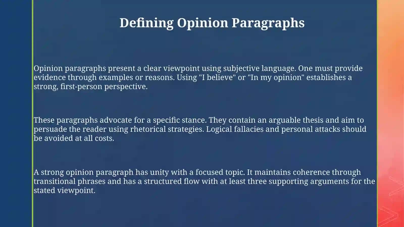 Crafting Effective Opinion Paragraphs 3