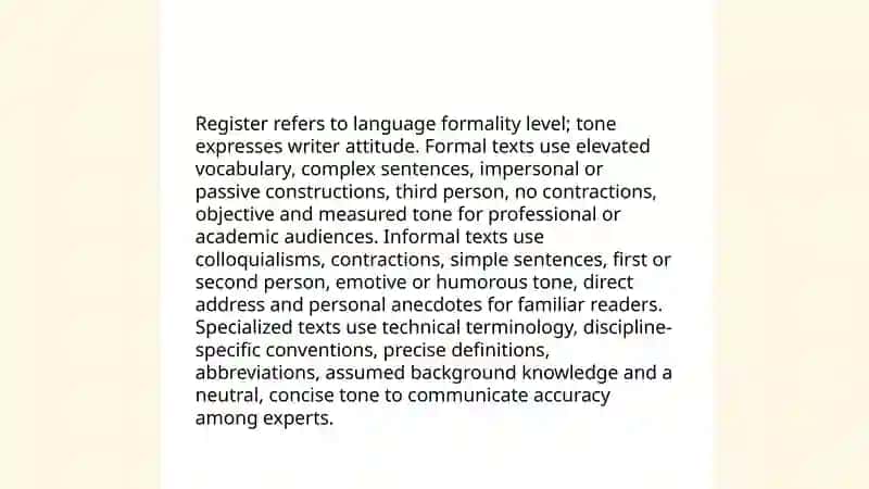 Formal, informal, and specialized texts 3