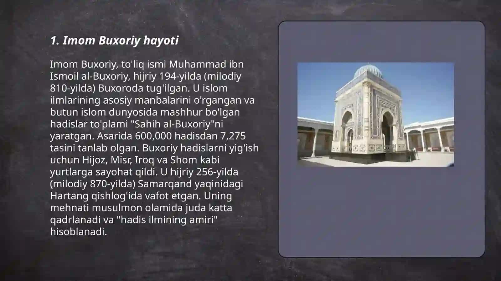 Imom buxoriy haqida 3