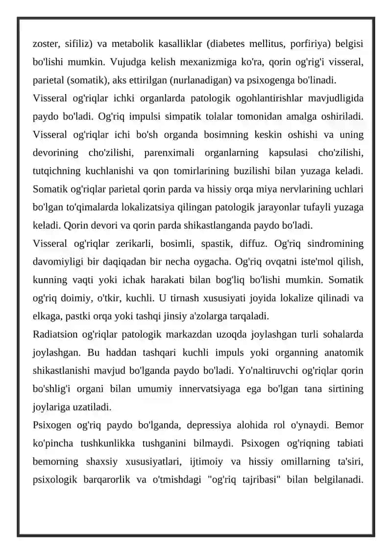 Qorin og'rig'i sindromi 3