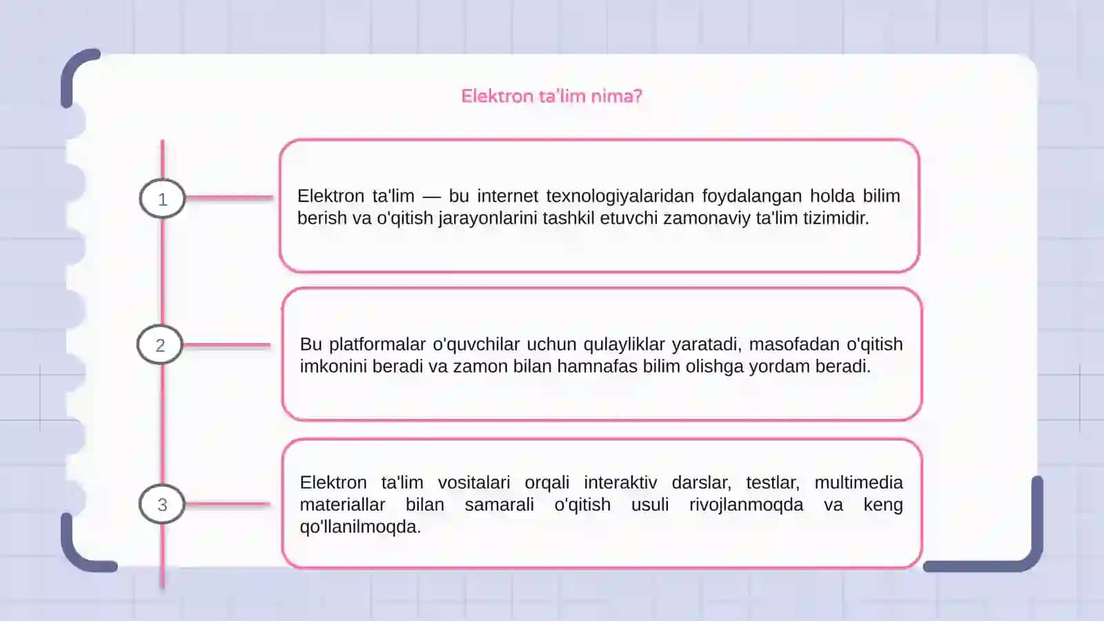 Elektron ta'lim platformasini rivojlantirish 3