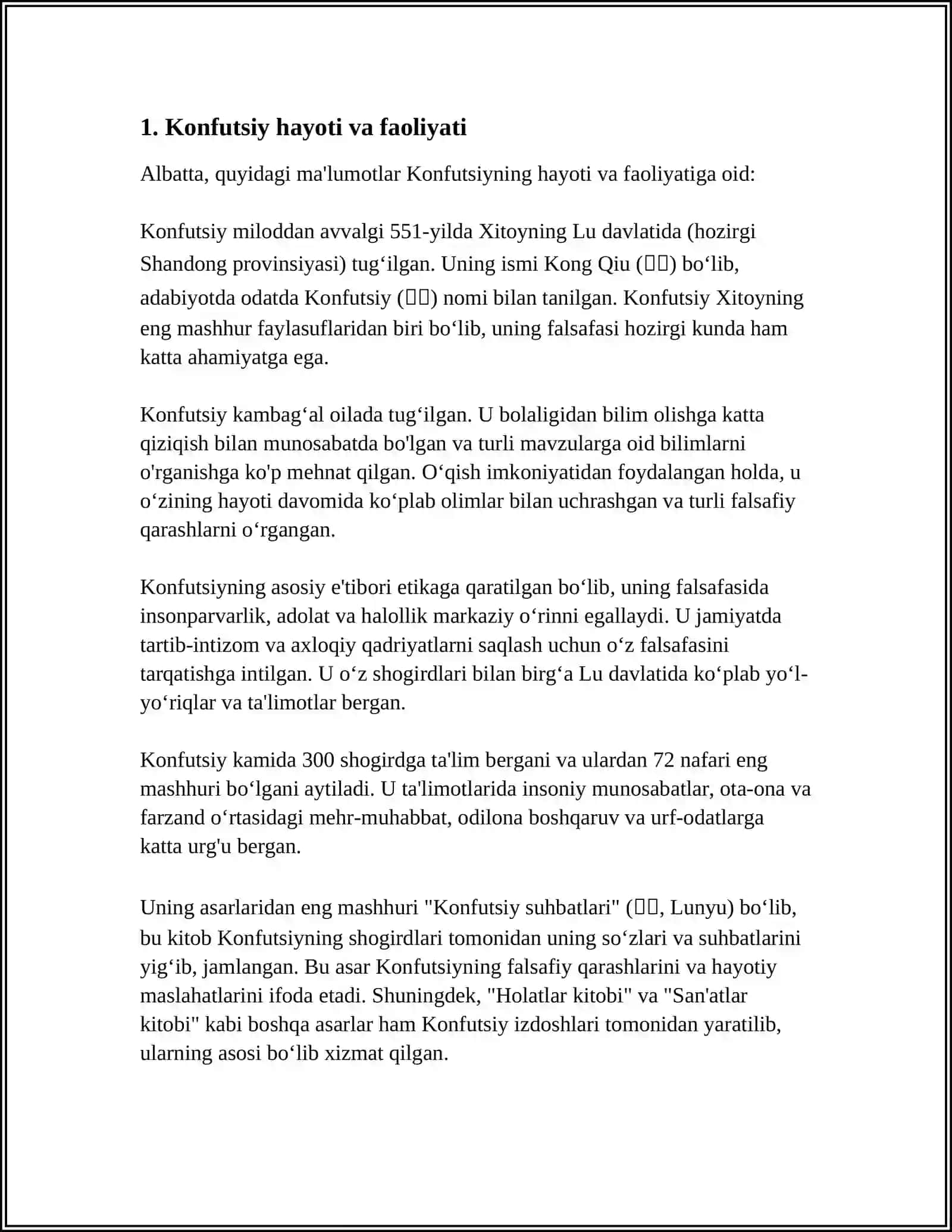 KONFUTSIYLIK MAVZUSIDA REFERAT YOZISH 3