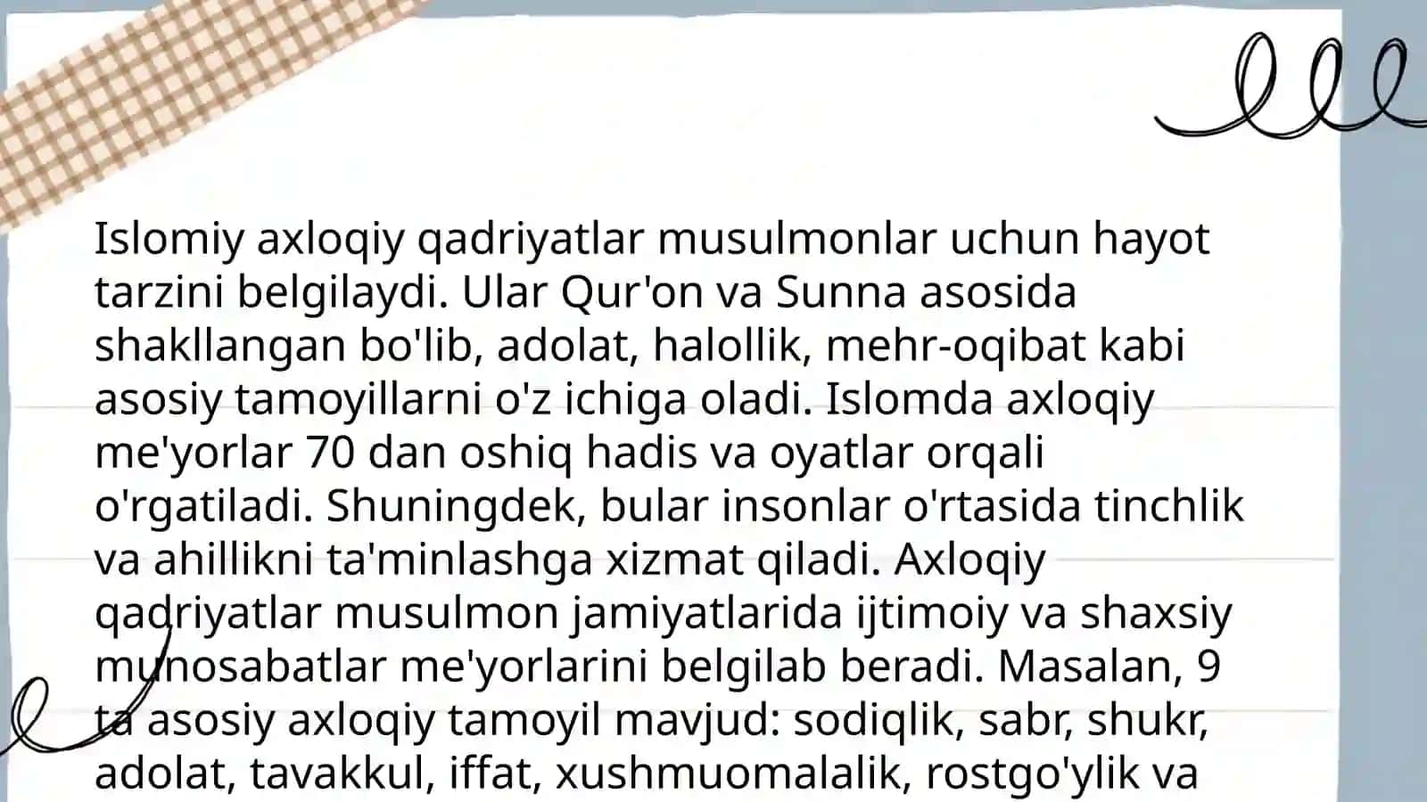 Islomiy axloqiy qadriyatlar 3