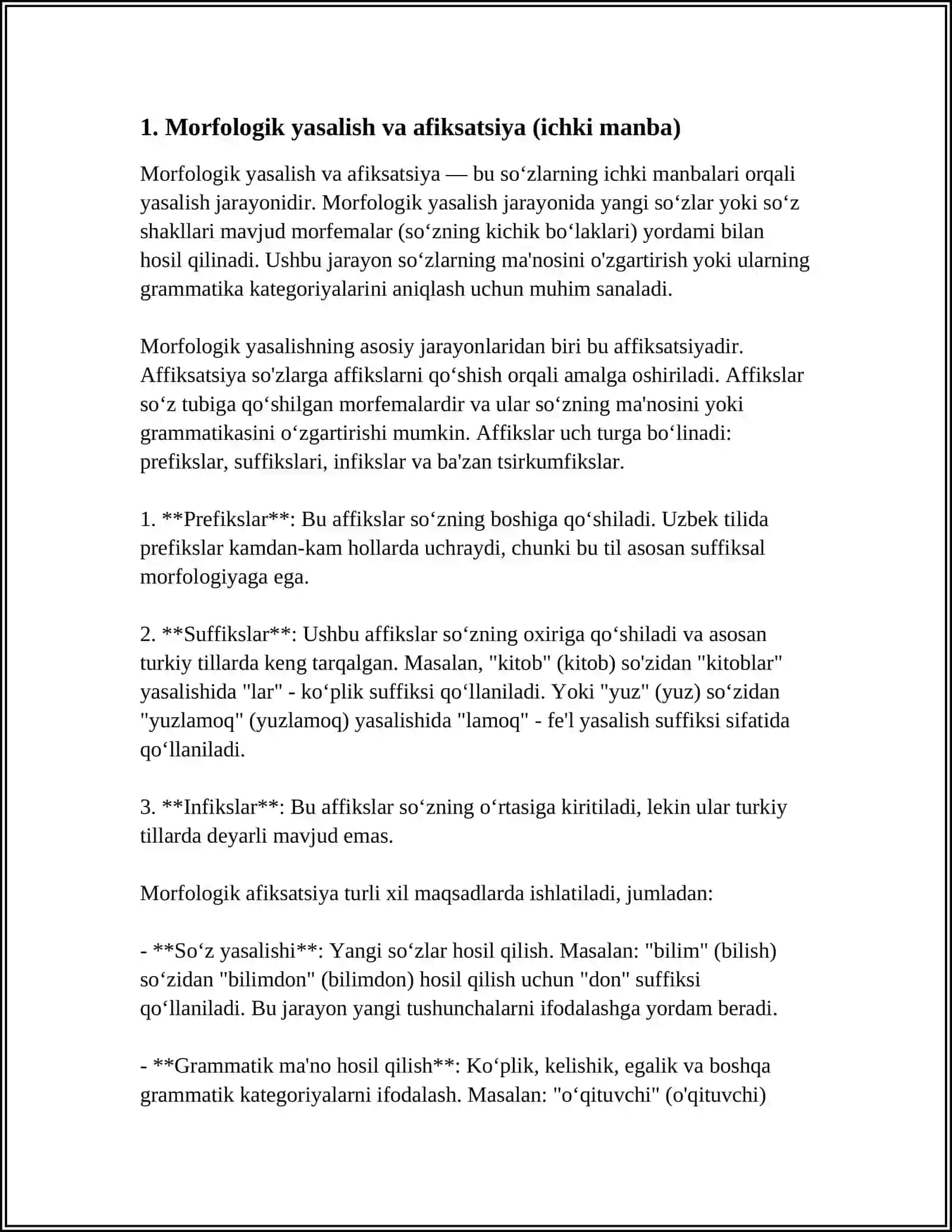 Morfologik yasalish va afiksatsiya 3
