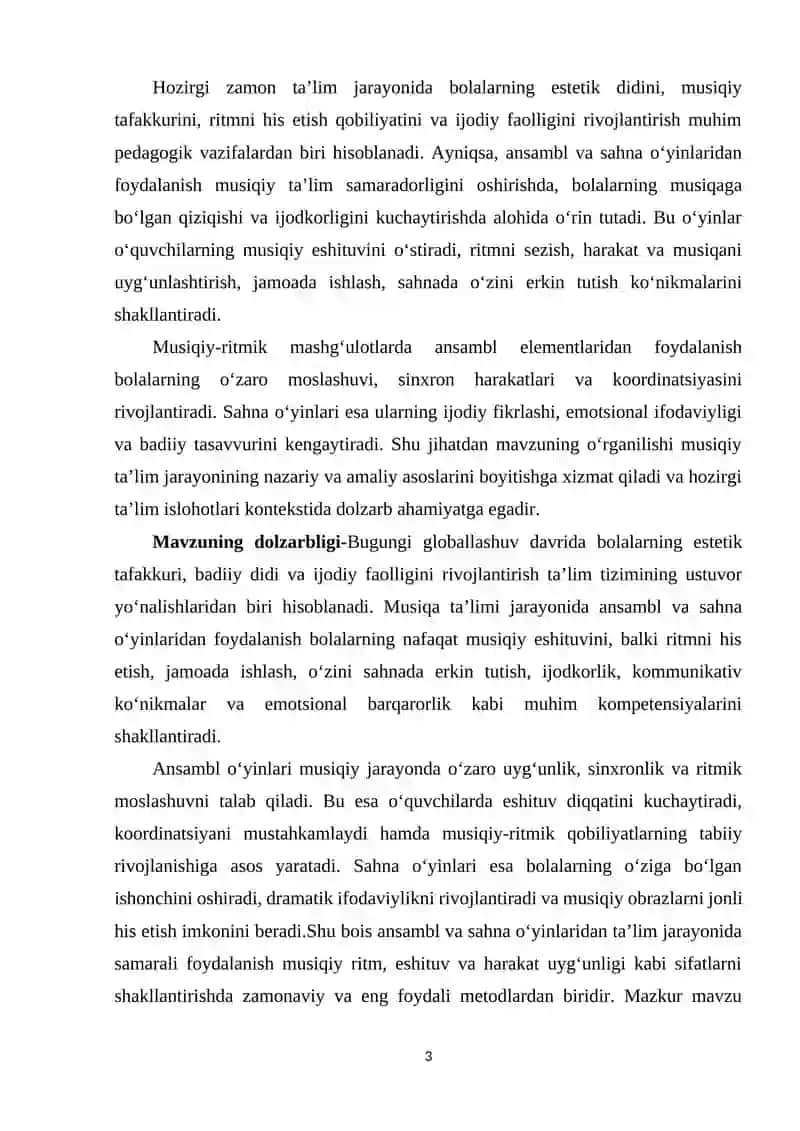 Ansambl va sahna o’yinlari orqali musiqiy-riymik qobilyatlarni rivojlantirish 3