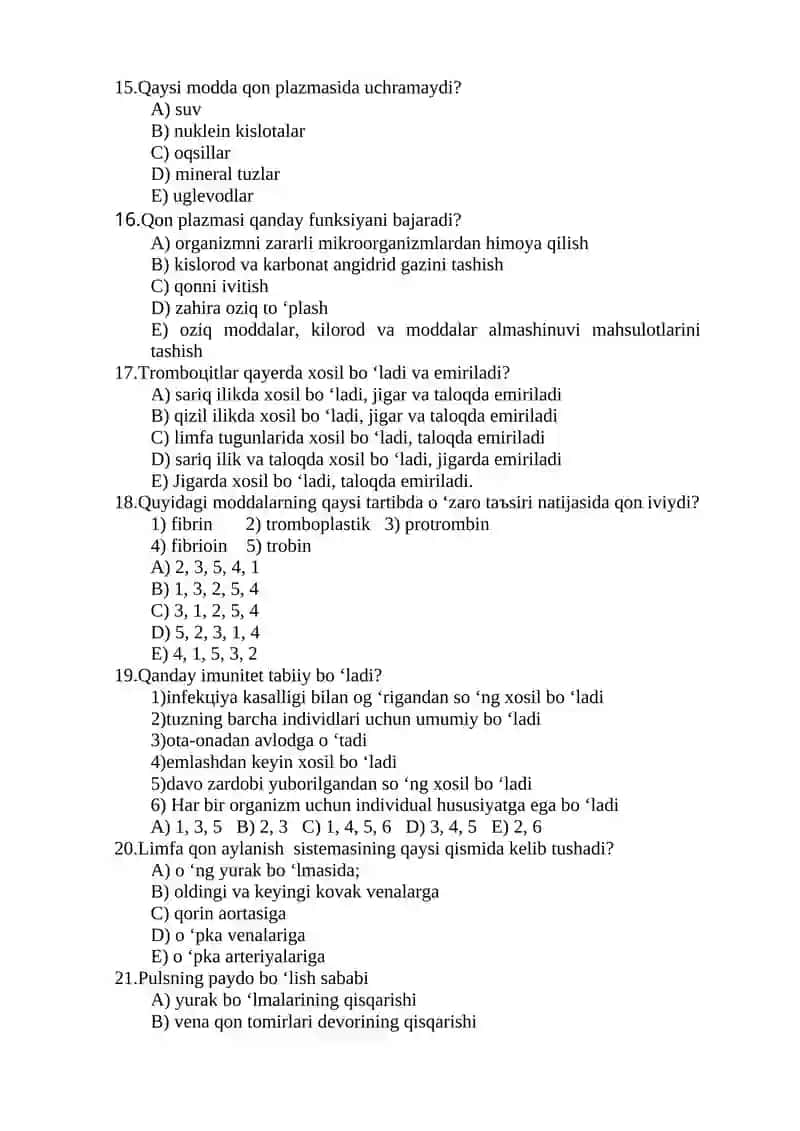 8-sinf biologiya test. 1 variant 3