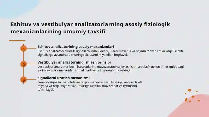 Eshituv va vestibulyar analizator fiziologiyasi 3