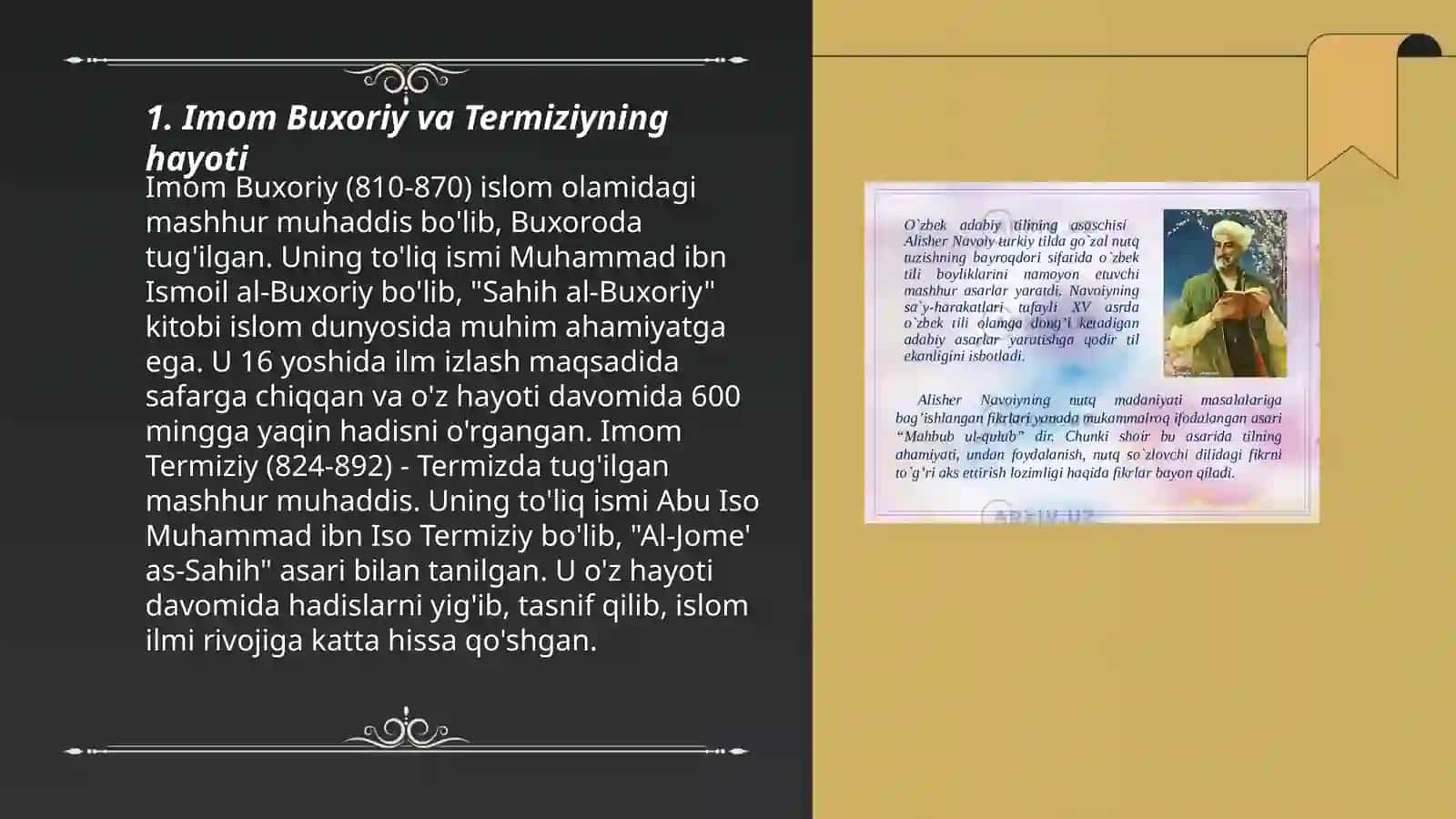 Imom Buxoriy va Termiziyning ijodiy faoliyati 3