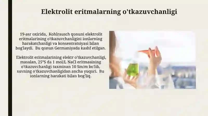 Elektrolit eritmalarning xossalarini noelektrolit eritmalar xossalaridan chetlanishini ifoda qilish 3
