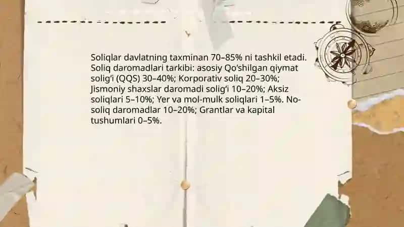 Davlat byudjeti daromadlarini shakllantirishda soliqlarning tutgan o‘rni va ahamiyati 3