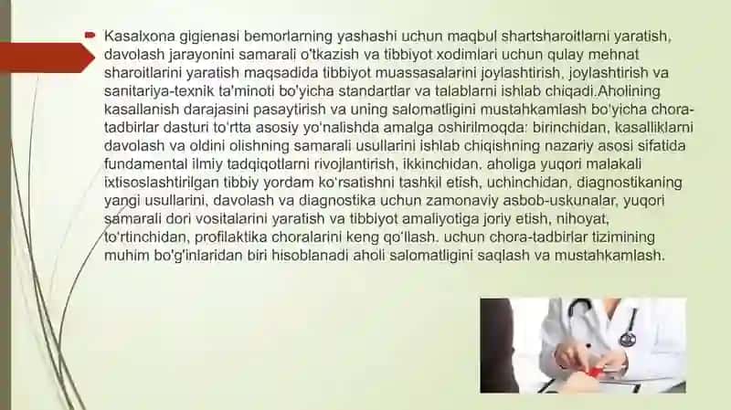 Loyiha Materillari bo’yicha Davolash-Profilaktika Muasssalarini Baholash 3