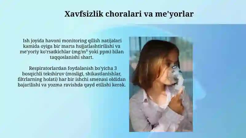 Nafas olish organlarini himoya qiluvchi individual himoya vositalari 3