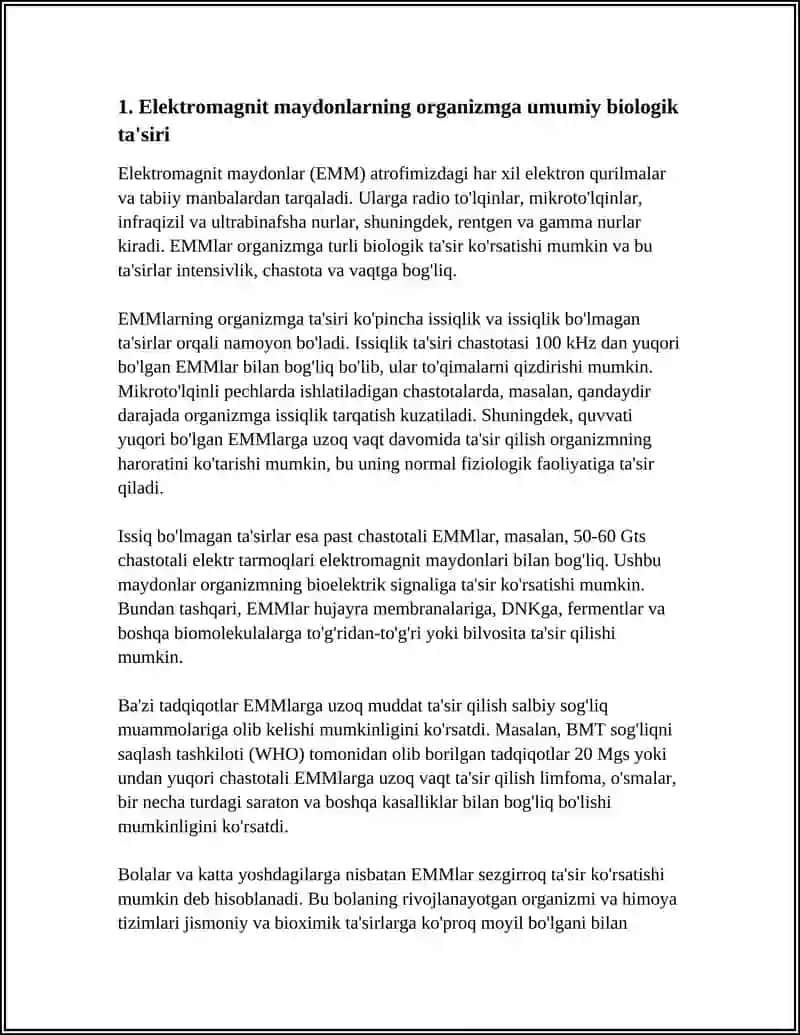 Elektromagnit maydonning organizmga ta'siri 3