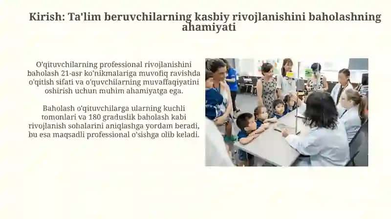 Pedagoklarning kasbiy rivojlanishi baholashga doir yetakchi tendensiyalar 3