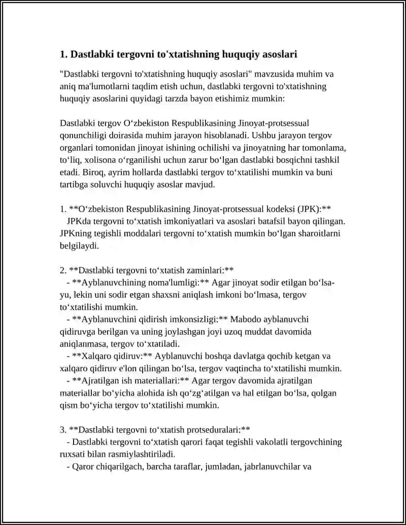 Dastlabki tergovni to'xtatish va qayta tiklash 3