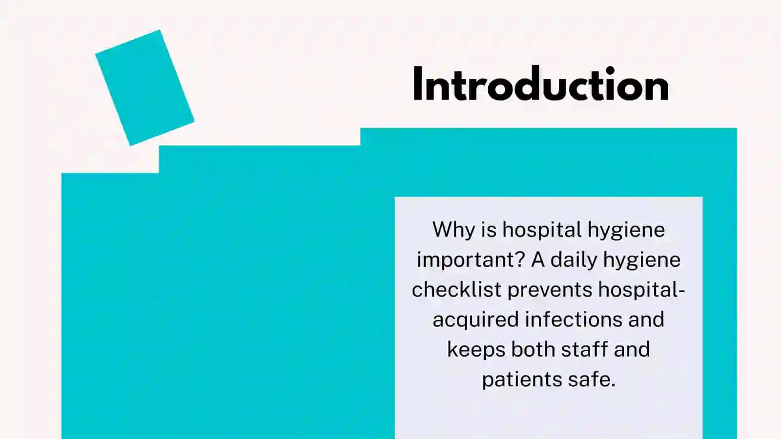 Create a hygiene checklist for hospital workers 3