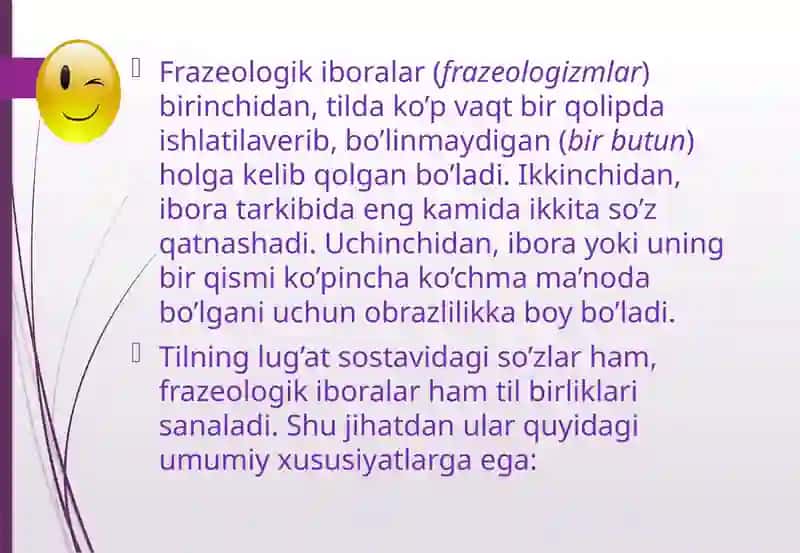 frazeologizmlarning asosiy tiplari. 3