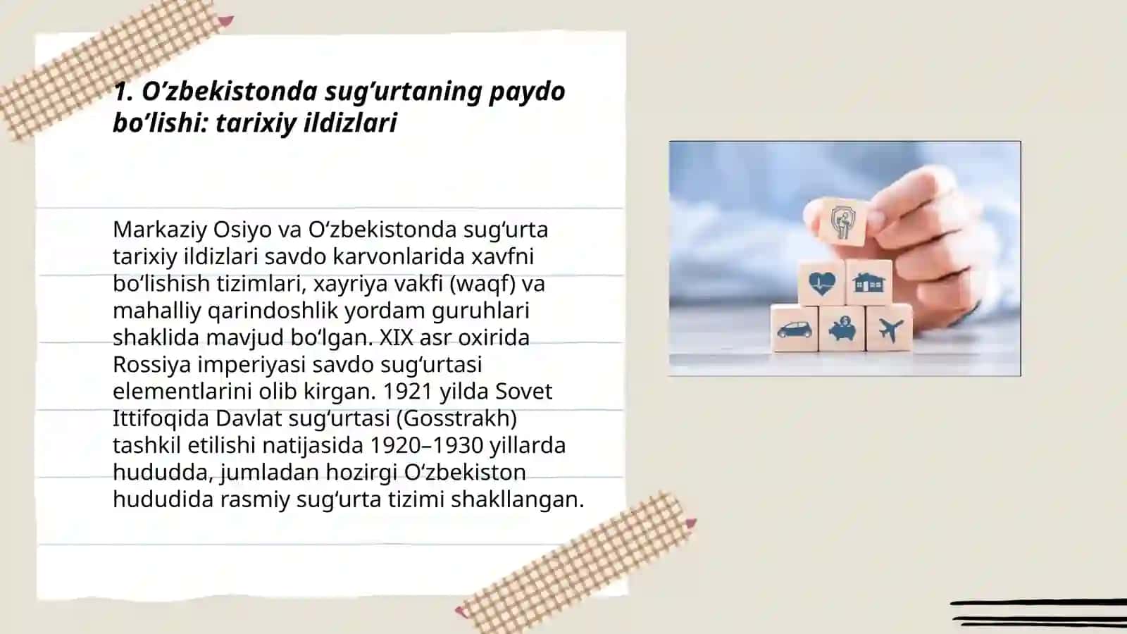 O’zbekistonda sug’urtaning paydo bo’lishi: tarixiy ildizlari 3