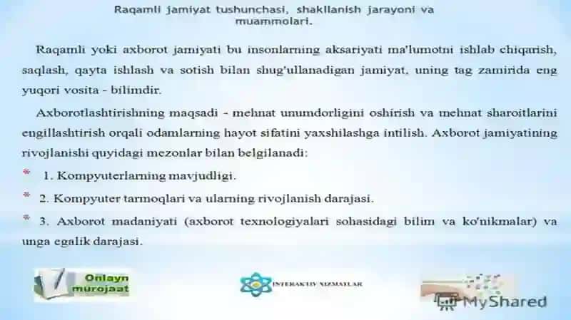 Raqamli jamiyat va axborotasi 3