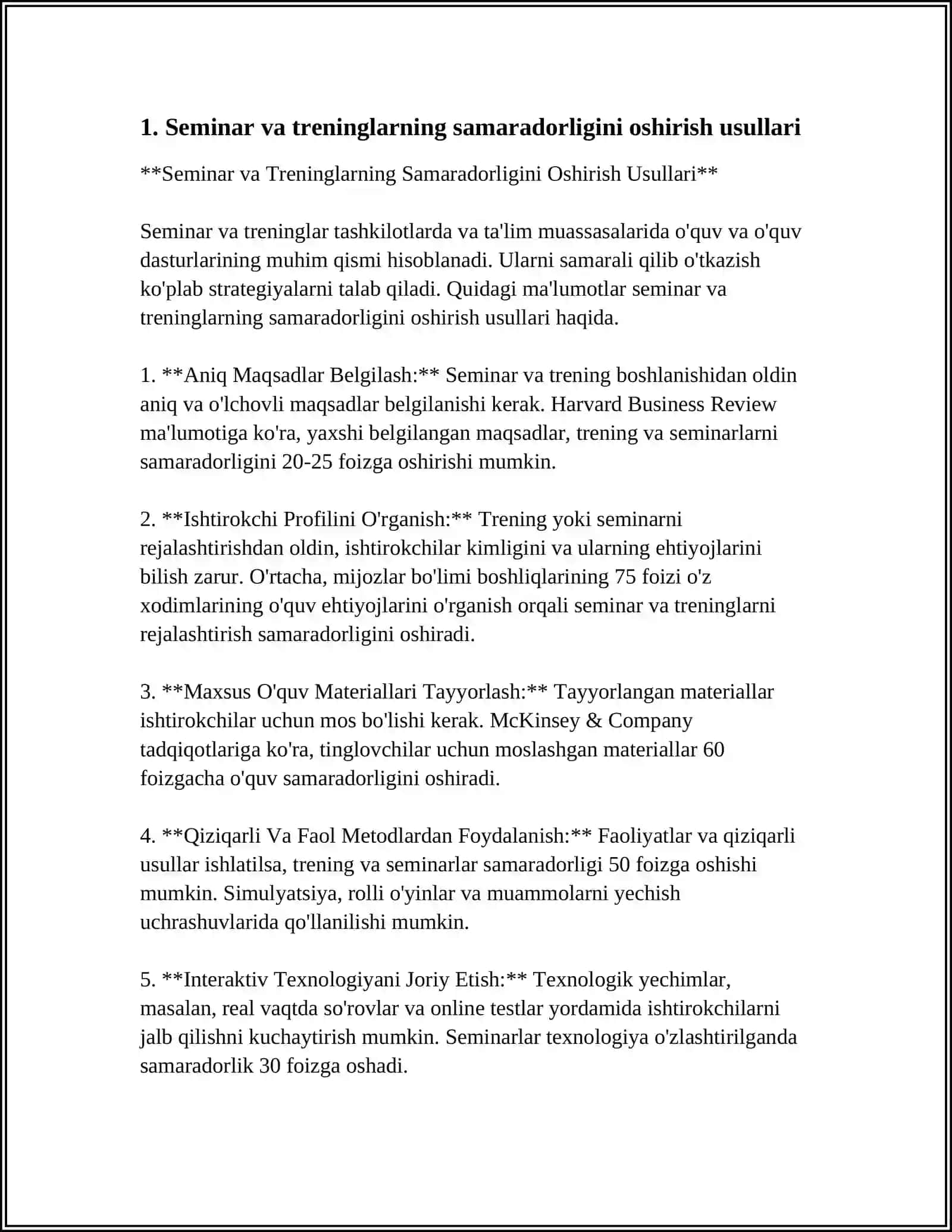 SEMINAR TRENINGLAR, INTENSIV-INTERFAOL SEMINARLAR, AMALIY ISHLARNI TASHKIL ETISH METODIKASI 3