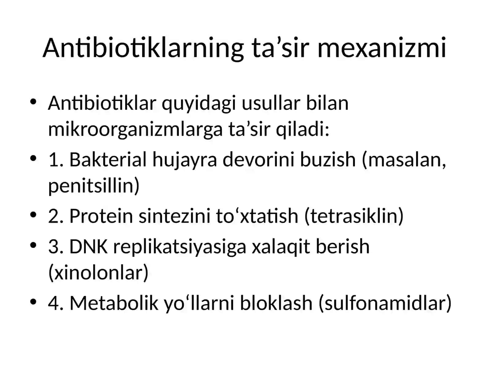 Antibiotiklarga Mikroorganizmlarning Sezgirligini O‘rganish, Salbiy Ta’sirlari va Ularning Oldini Olish 3