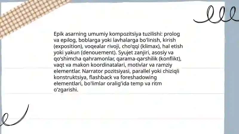 Epik asar kompozitsiyasi 3