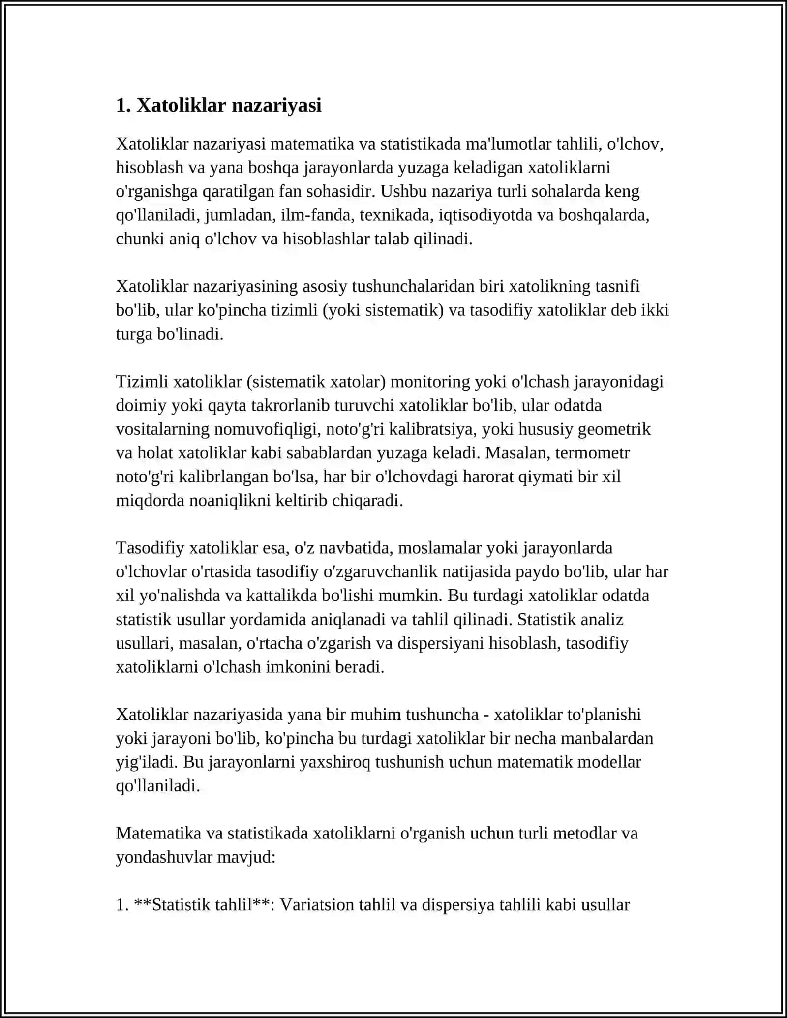 XATOLIKLAR ARIFMETIKASI. XATOLIKLARNI ANIQLASHDA DIFFERENSIAL HISOBNI QOʻLLASH 3