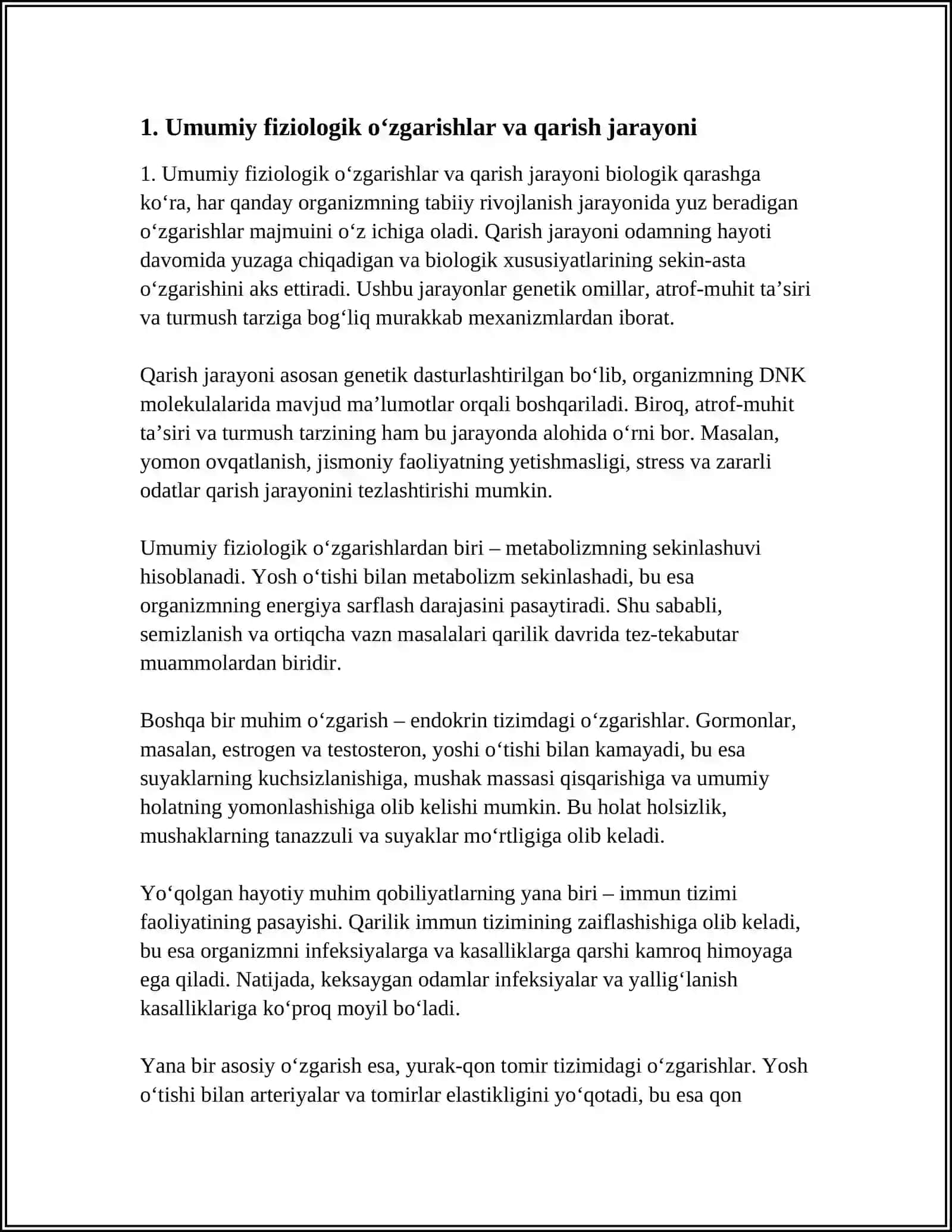 ORGANIZMDAGI KEKSAYISH DAVRIGA XOS O‘ZGARISHLAR 3
