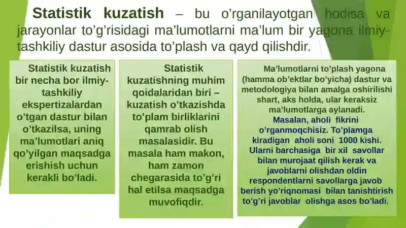 Statistik kuzatish metodlari 3