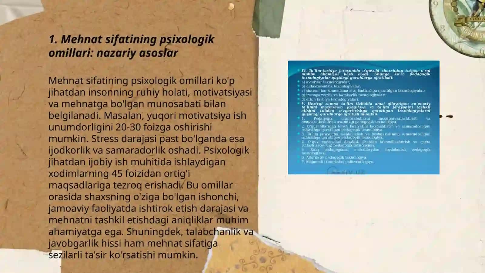 Mehnat sifatini ta'minlashni psixologik omillari 3